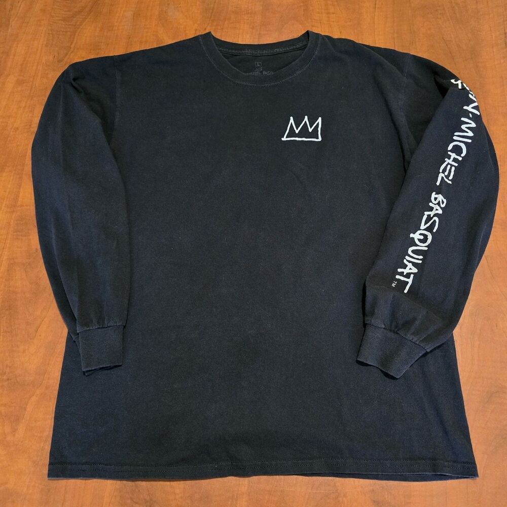 Jean Michael Basquiat Long Sleeve Horn Players '83 Artwork Crew Neck Graphic Tee